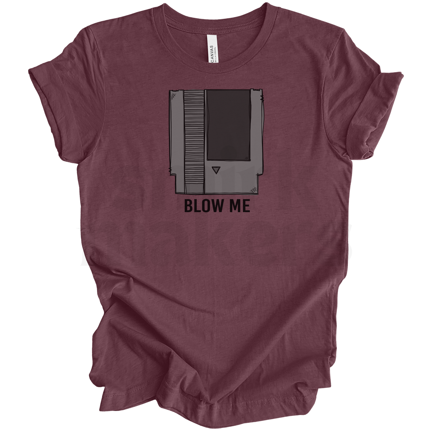 Blow Me - Maroon Funny Graphic Tee