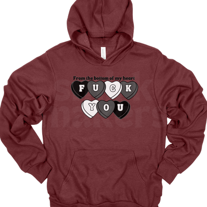 From the bottom of my heart F U - Maroon Graphic Hoodie