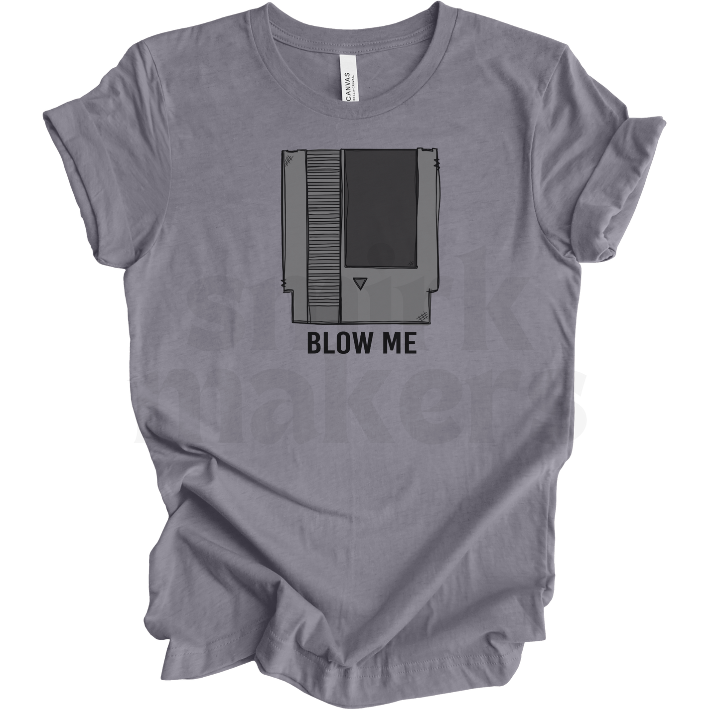 Blow Me- Gray Funny Graphic Tee