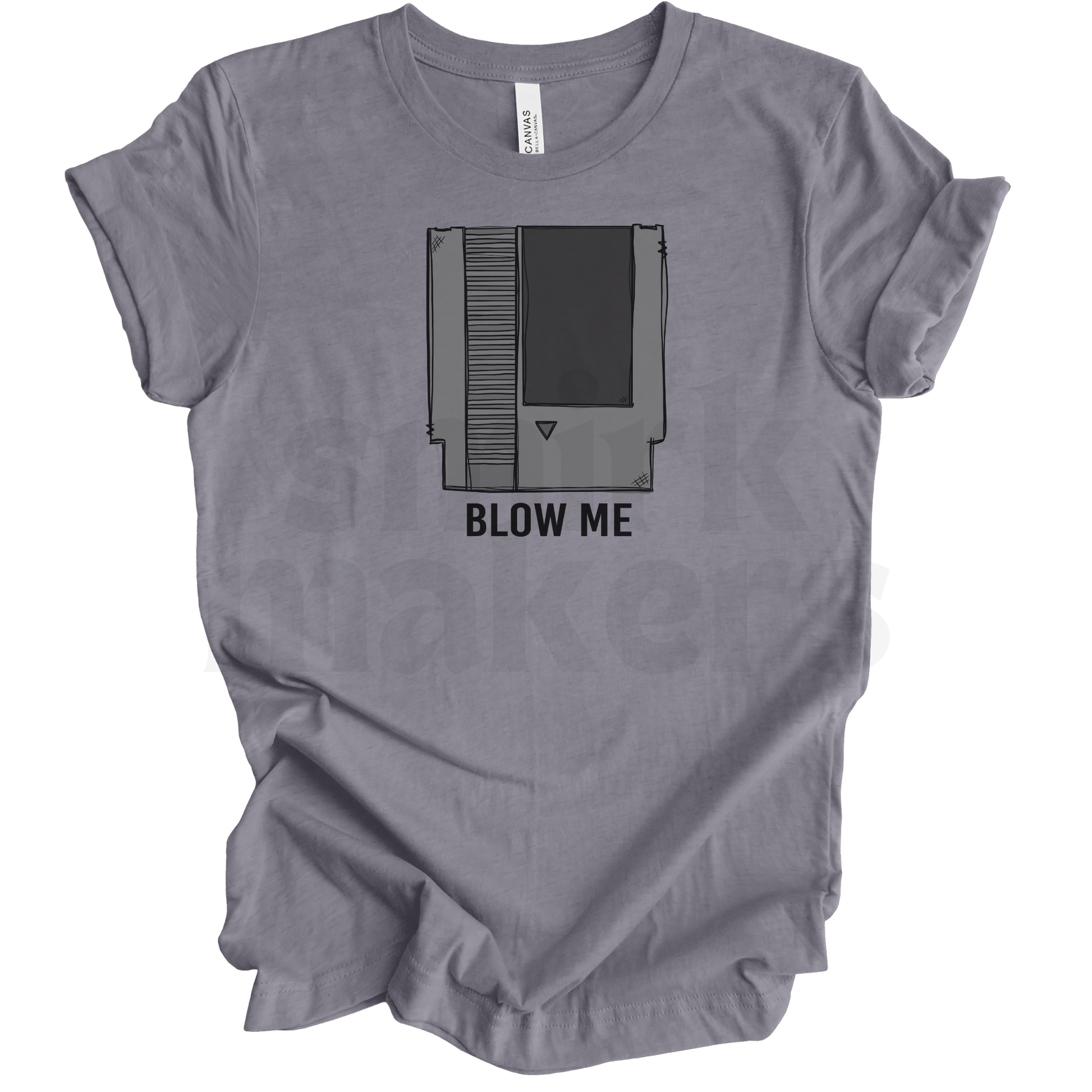 Blow Me- Gray Funny Graphic Tee