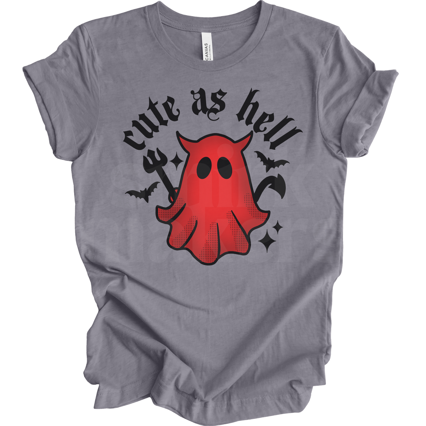 "Cute As Hell" funny Halloween gray tee
