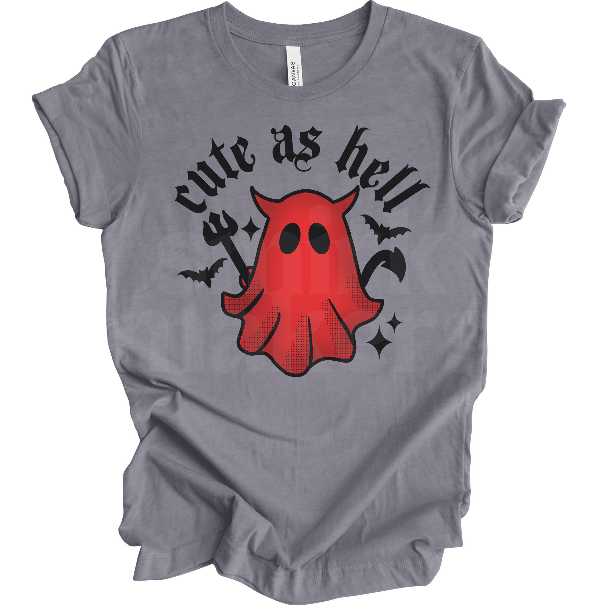 "Cute As Hell" funny Halloween gray tee