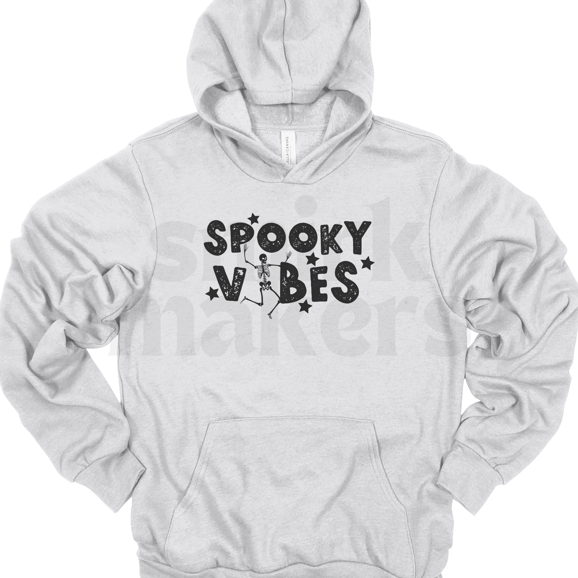 Halloween "Spooky vibes" hoodie in ash.