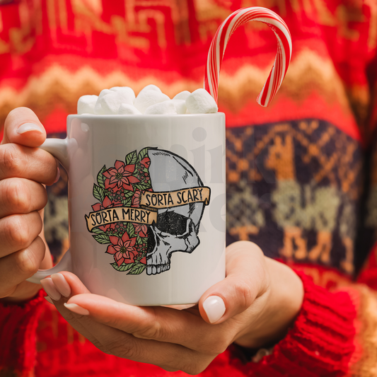 "Sorta Scary Sorta Merry" 15oz Christmas mug.